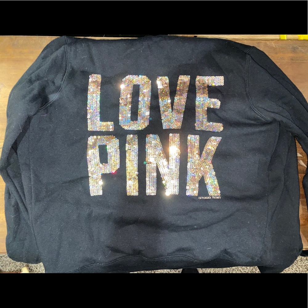 LOVE PINK fur lined zip up hoodie